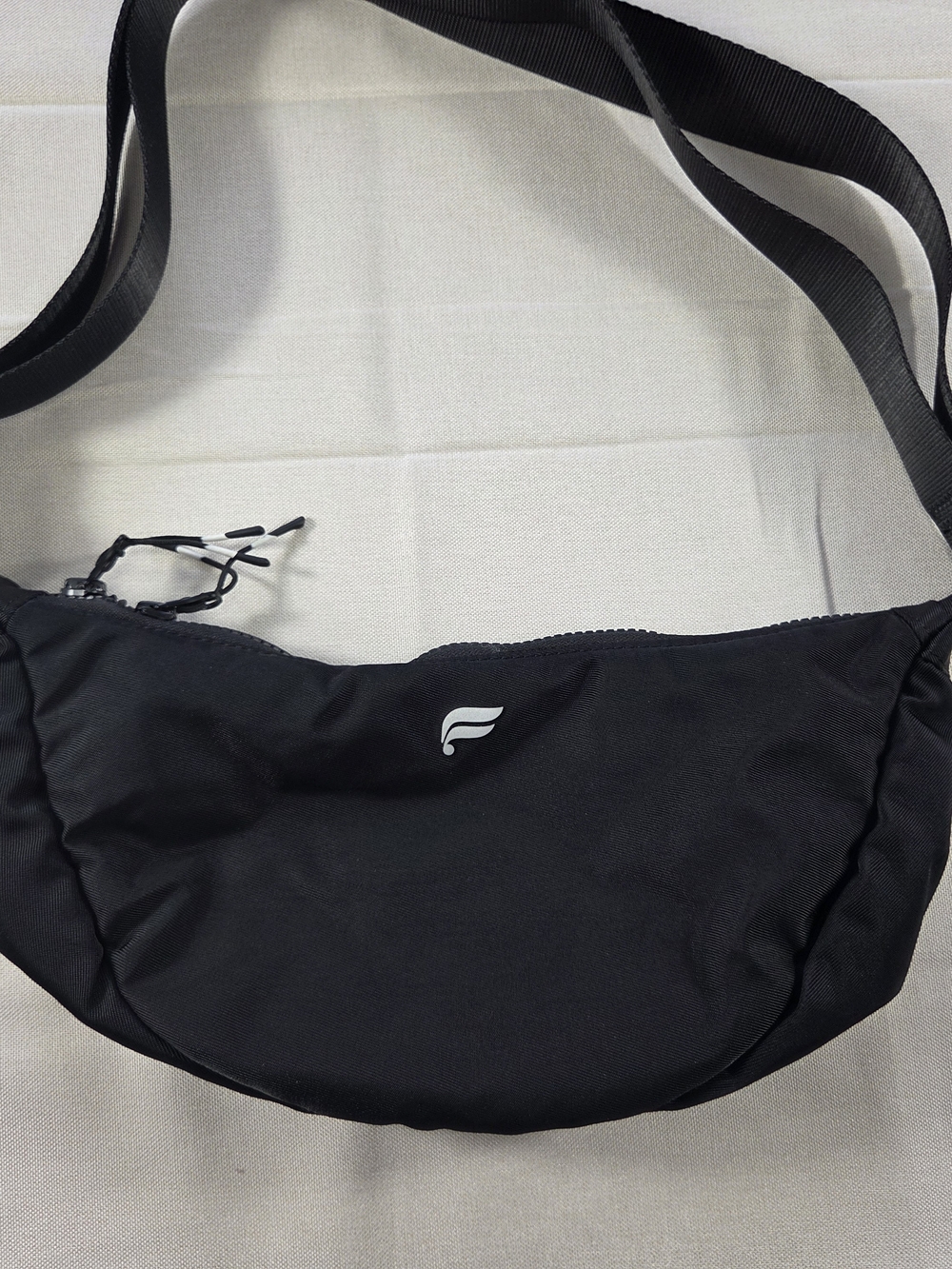 NWT Fabletics Black Nylon Sling Bag Crossbody Belt Bag Adjustable Unisex